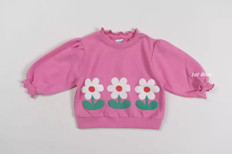 1st Blue - Korean Children Fashion - #childofig - Flower Sweatshirt - 6