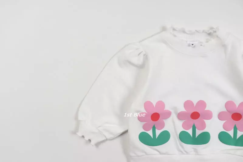 1st Blue - Korean Children Fashion - #childrensboutique - Flower Sweatshirt - 7