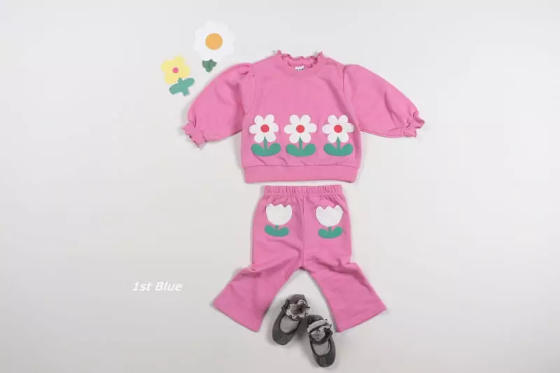 1st Blue - Korean Children Fashion - #discoveringself - Flower Wide Pants