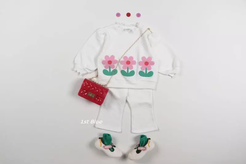 1st Blue - Korean Children Fashion - #kidsshorts - Flower Wide Pants - 3