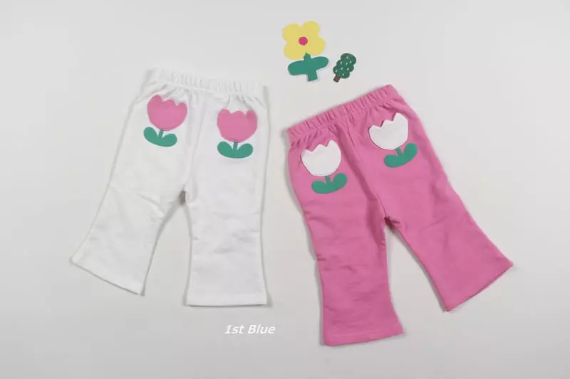 1st Blue - Korean Children Fashion - #kidzfashiontrend - Flower Wide Pants - 5