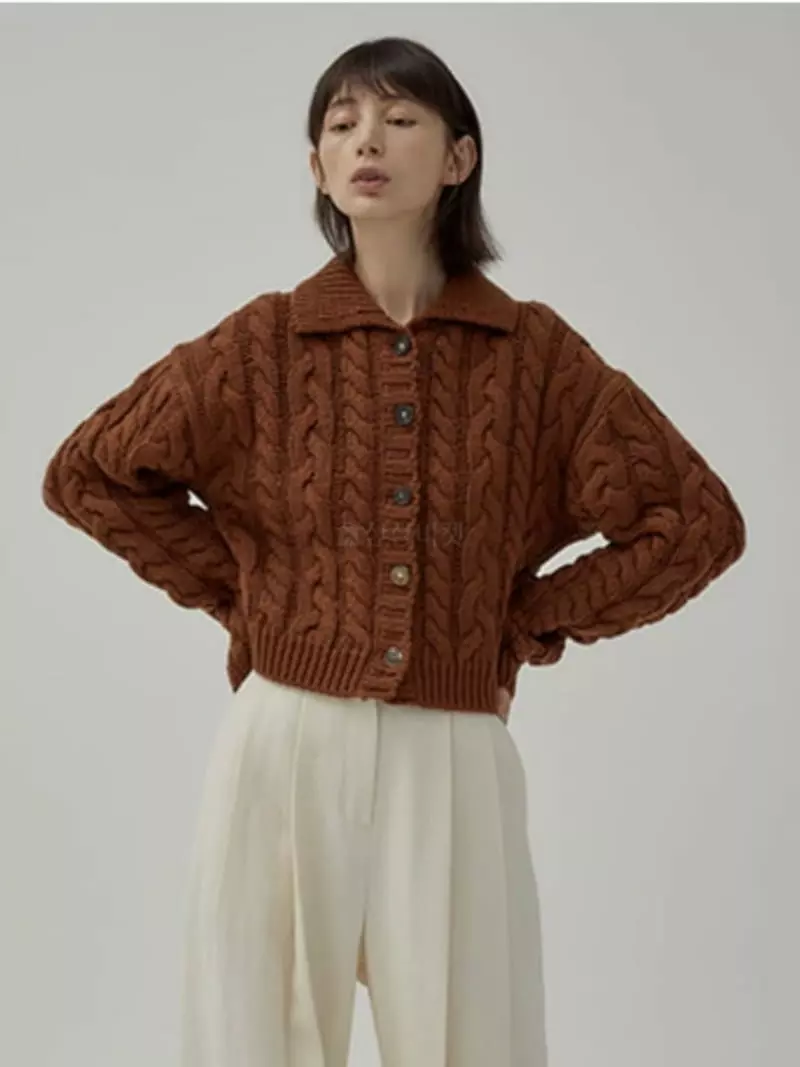 Afternoon - Korean Women Fashion - #momslook - Twisted Cardigan