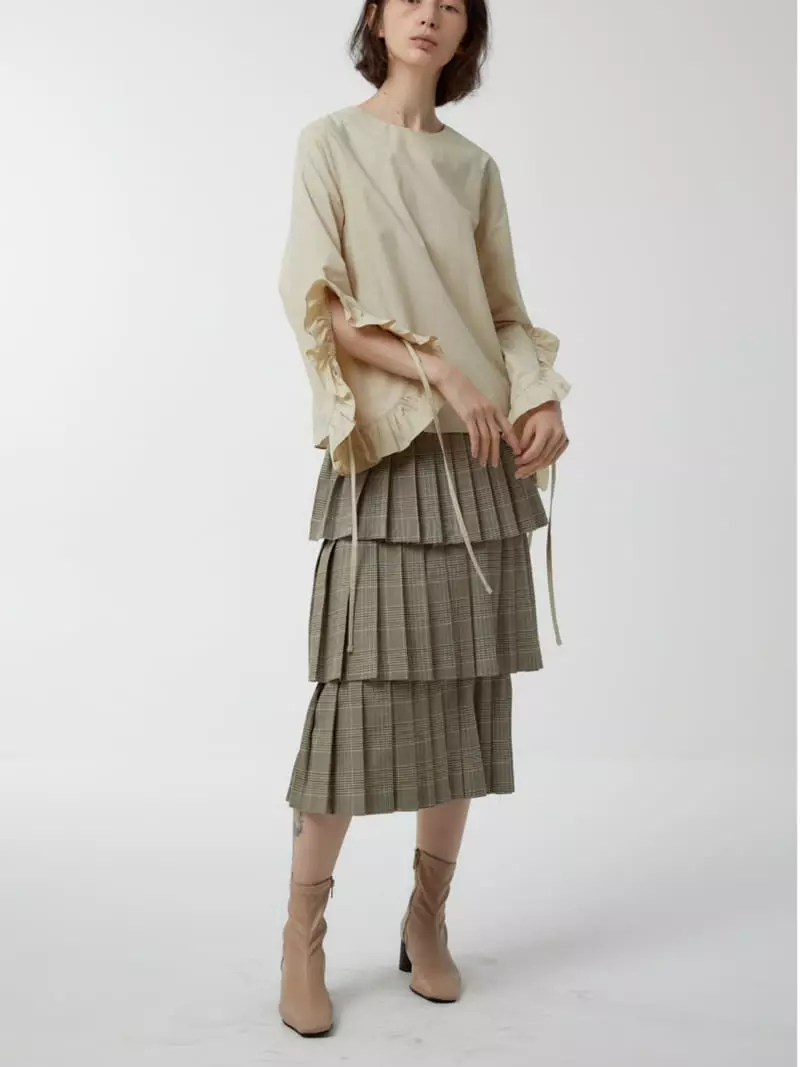 Afternoon - Korean Women Fashion - #momslook - 3 Layer Pleats Skirt - 4