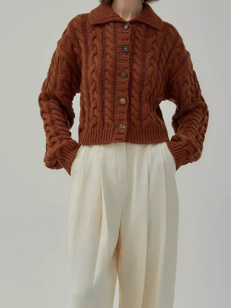 Afternoon - Korean Women Fashion - #womensfashion - Twisted Cardigan - 2