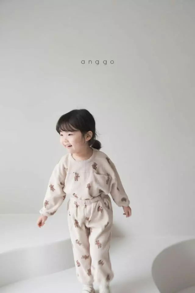 Anggo - Korean Children Fashion - #childrensboutique - Croiffle Top Bottom Set - 3