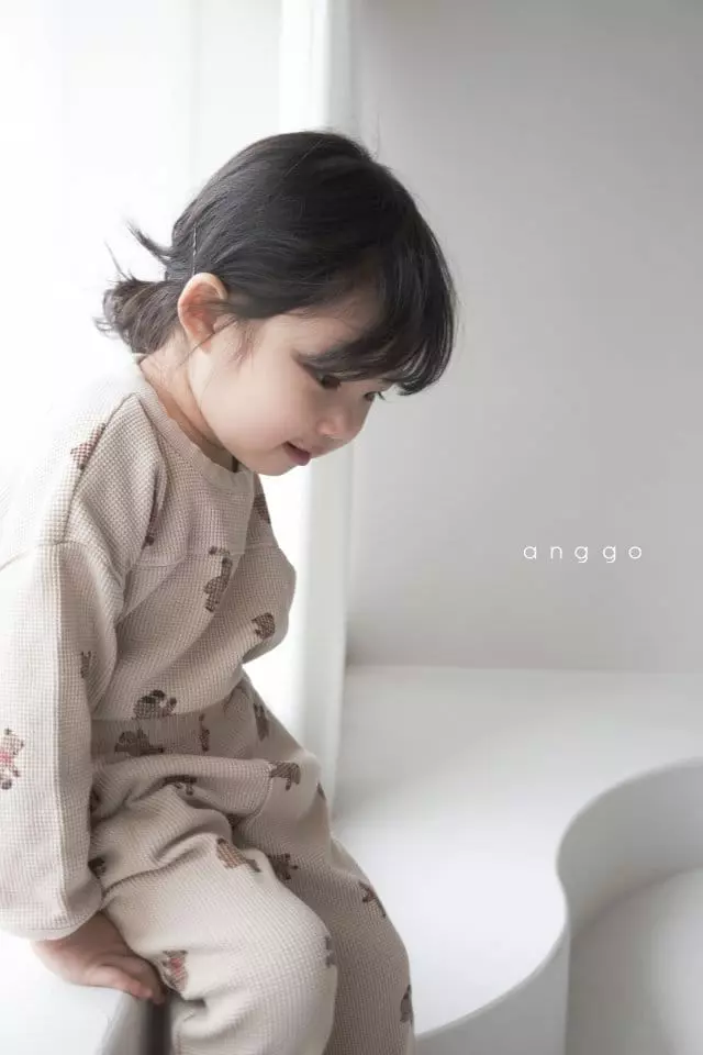 Anggo - Korean Children Fashion - #childrensboutique - Croiffle Top Bottom Set - 4