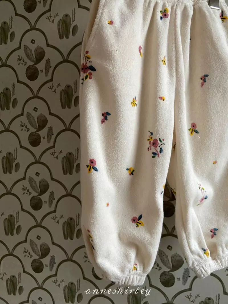Anne Shirley - Korean Baby Fashion - #babyboutique - Terry Floral Top Bottom Set - 12