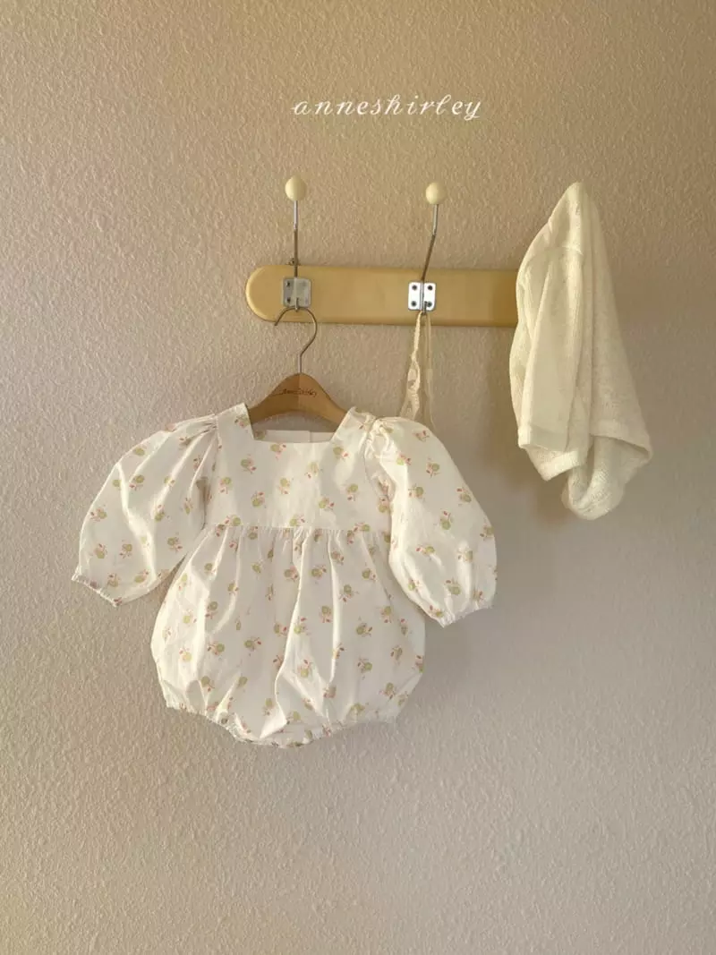 Anne Shirley - Korean Baby Fashion - #babywear - Square Flower Bodysuit
