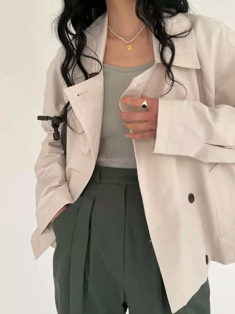 Atmosphere - Korean Women Fashion - #momslook - Short Trench Jacket - 3