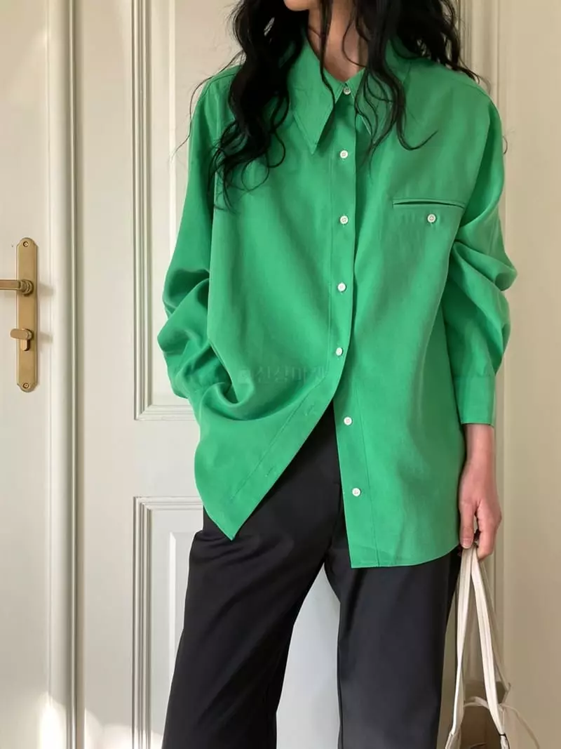 Atmosphere - Korean Women Fashion - #romanticstyle - Pocket Solar Shirt