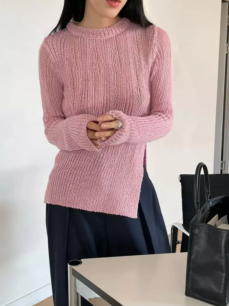 Atmosphere - Korean Women Fashion - #vintageinspired - Slip Knit Tee - 3