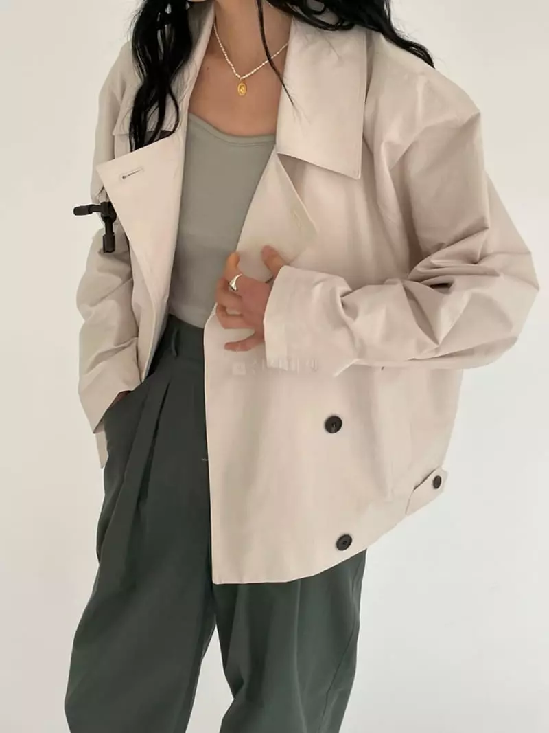 Atmosphere - Korean Women Fashion - #momslook - Short Trench Jacket - 4