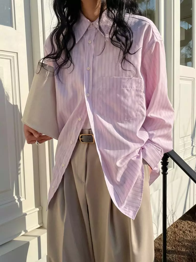 Atmosphere - Korean Women Fashion - #womensfashion - Rondie Stripe Shirt - 2