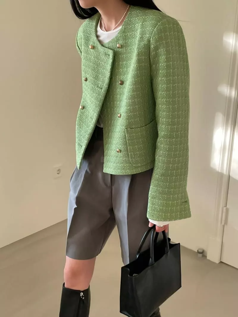 Atmosphere - Korean Women Fashion - #womensfashion - Double Tweed Jacket - 3