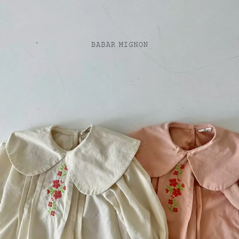 Babar Mignon - Korean Children Fashion - #Kfashion4kids - Big Collar Embroidery One-piece - 2