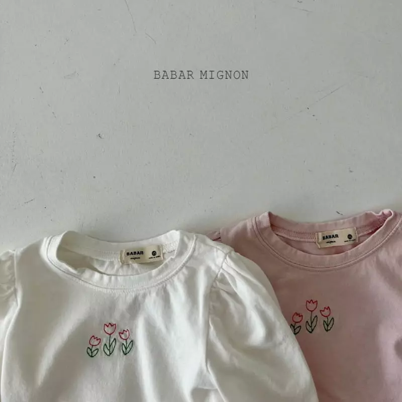 Babar Mignon - Korean Children Fashion - #childofig - Puff Embroidery Tee - 3