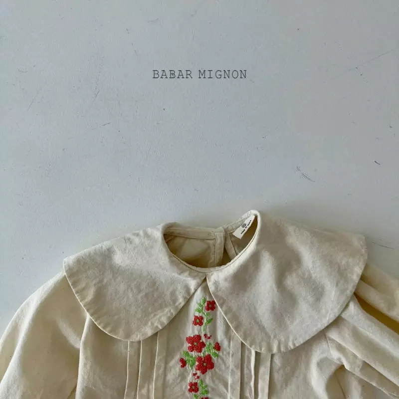 Babar Mignon - Korean Children Fashion - #designkidswear - Big Collar Embroidery One-piece - 10