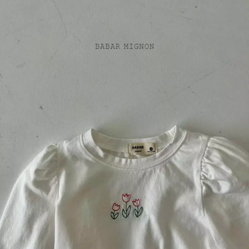 Babar Mignon - Korean Children Fashion - #fashionkids - Puff Embroidery Tee - 7