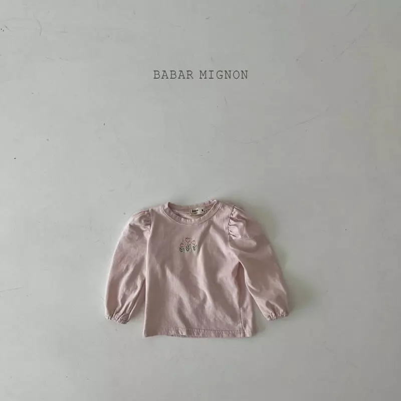 Babar Mignon - Korean Children Fashion - #kidsshorts - Puff Embroidery Tee - 8