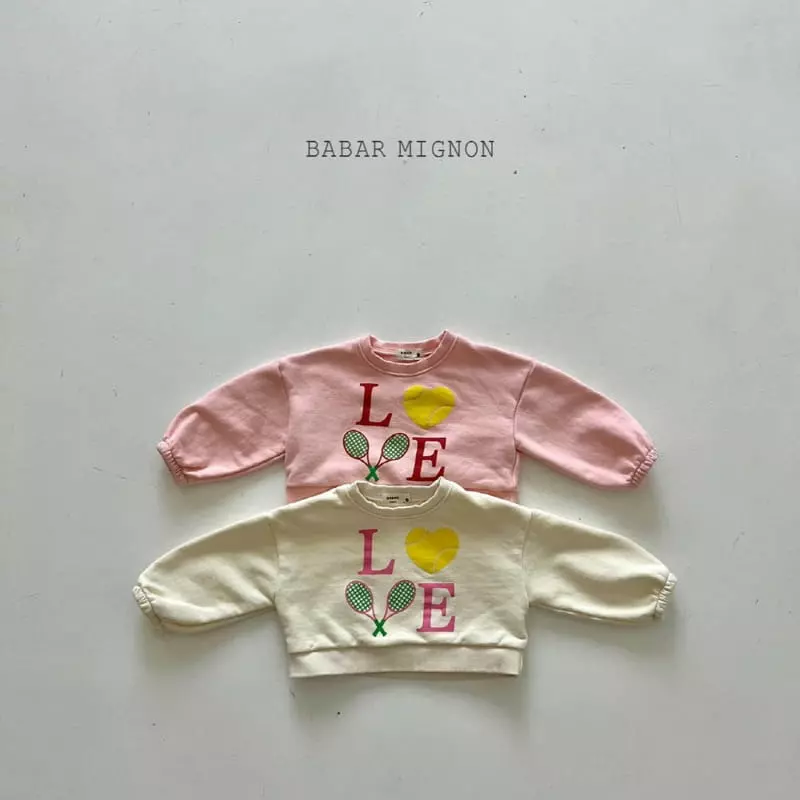 Babar Mignon - Korean Children Fashion - #kidsshorts - Love Crop Sweatshirt - 2