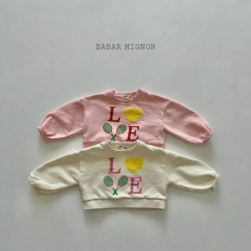Babar Mignon - Korean Children Fashion - #kidsstore - Love Crop Sweatshirt - 3
