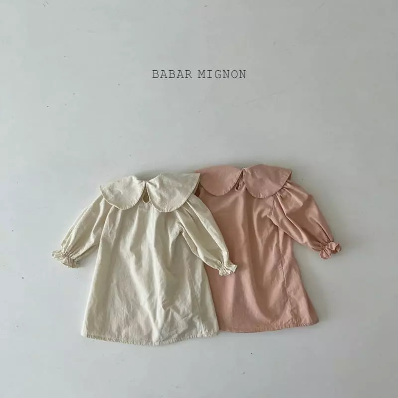 Babar Mignon - Korean Children Fashion - #littlefashionista - Big Collar Embroidery One-piece - 3