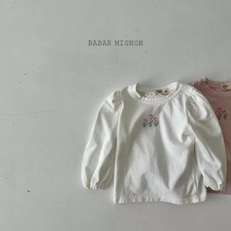 Babar Mignon - Korean Children Fashion - #toddlerclothing - Puff Embroidery Tee