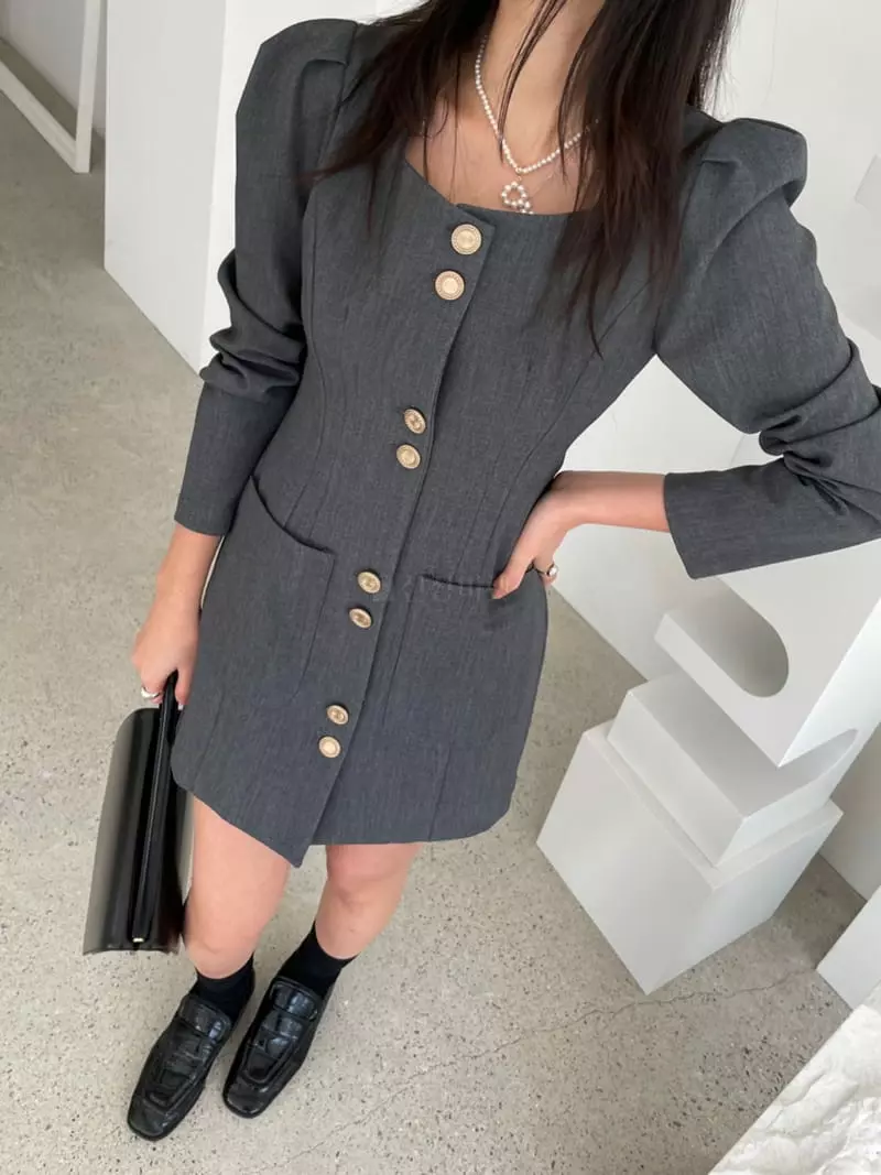 Baguette - Korean Women Fashion - #shopsmall - Line One-piece - 2