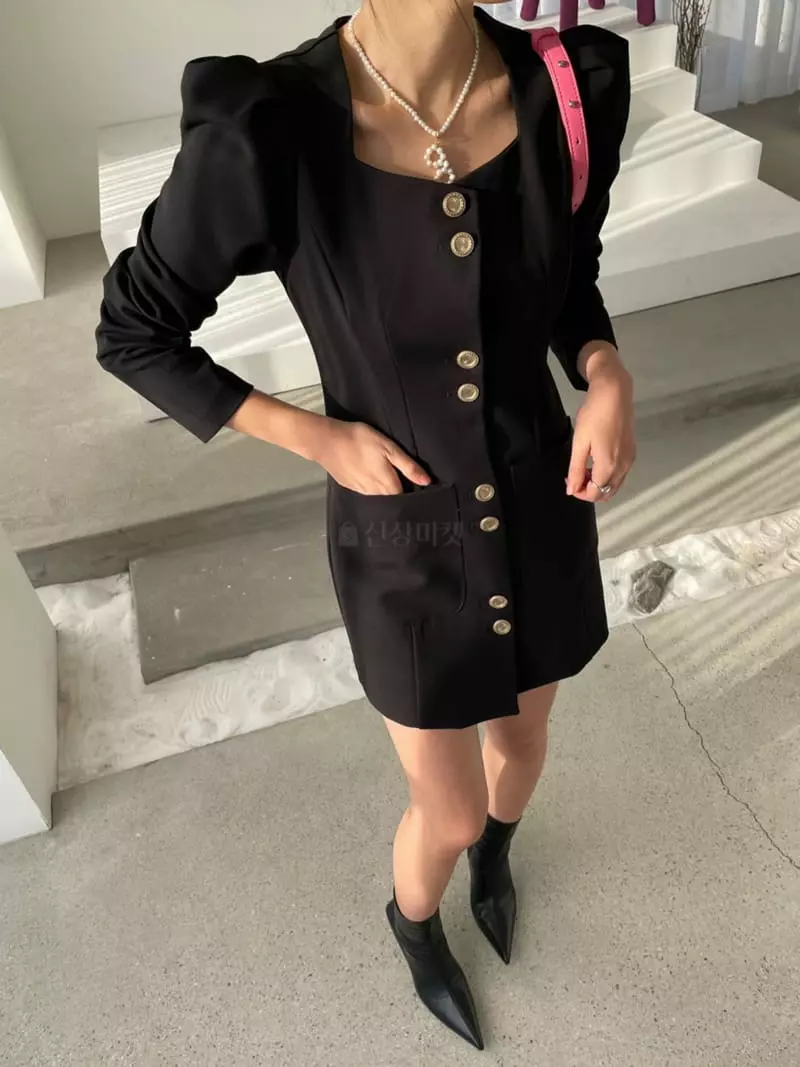 Baguette - Korean Women Fashion - #thatsdarling - Line One-piece - 4