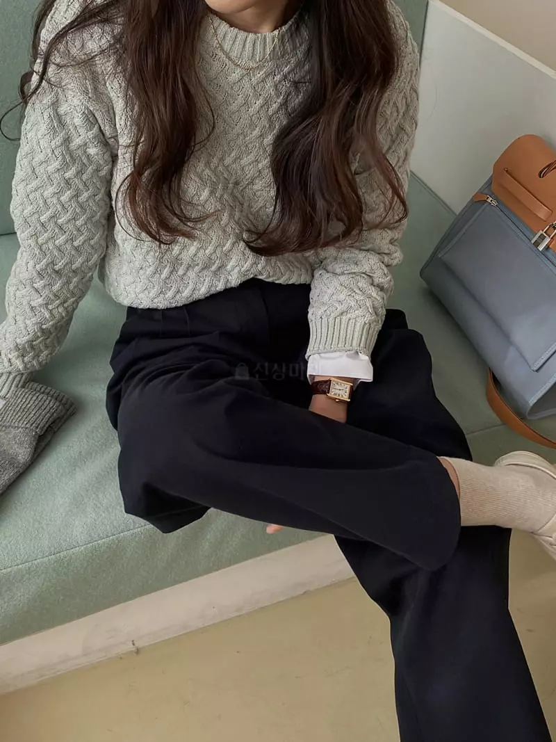 Baking Powder - Korean Women Fashion - #restrostyle - Twist Knit Tee - 3