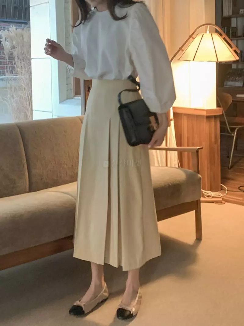 Baribari - Korean Women Fashion - #momslook - Wrinkle Skirt - 3