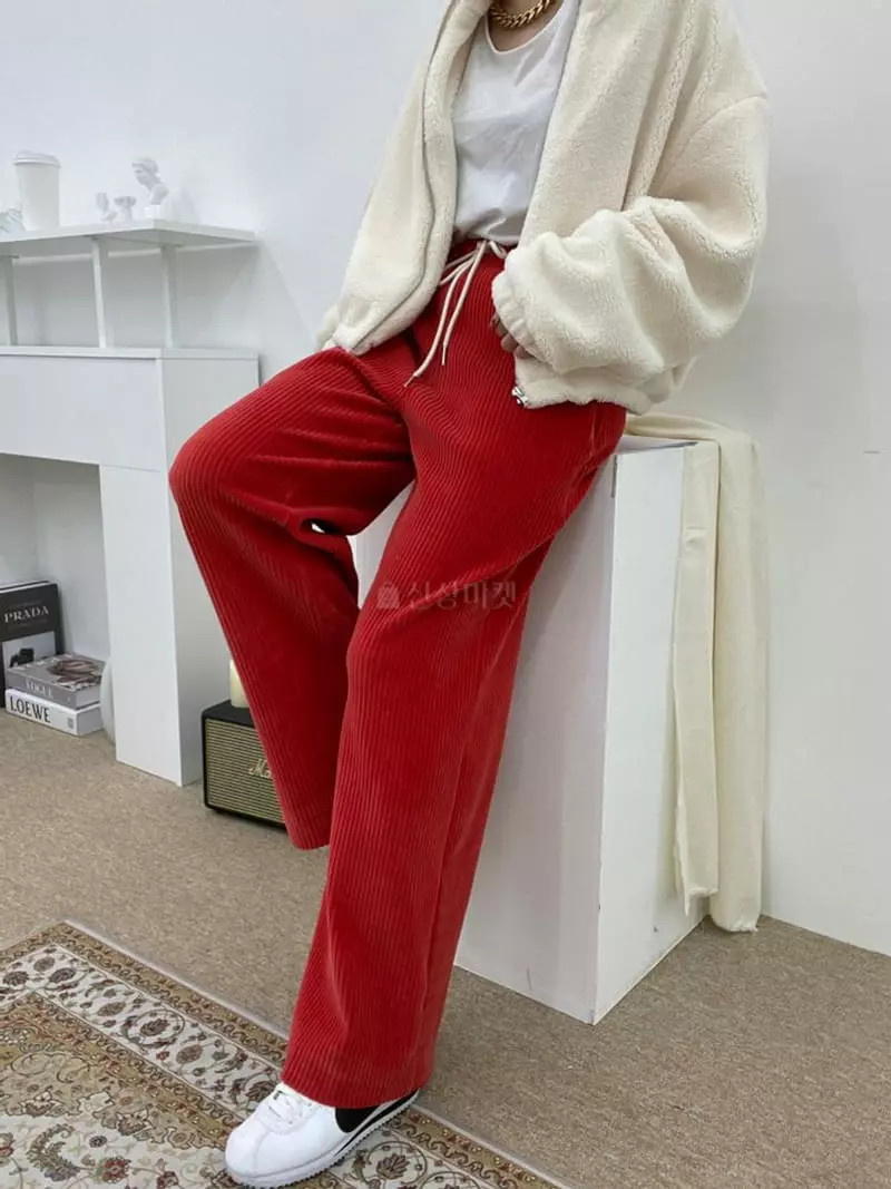 Bbod - Korean Women Fashion - #womensfashion - Rib Wide Pants - 2