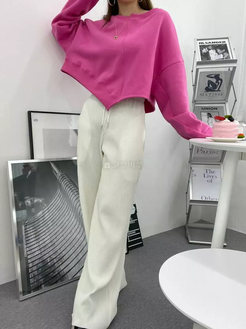 Bbod - Korean Women Fashion - #womensfashion - Slit Sweatshirt - 2