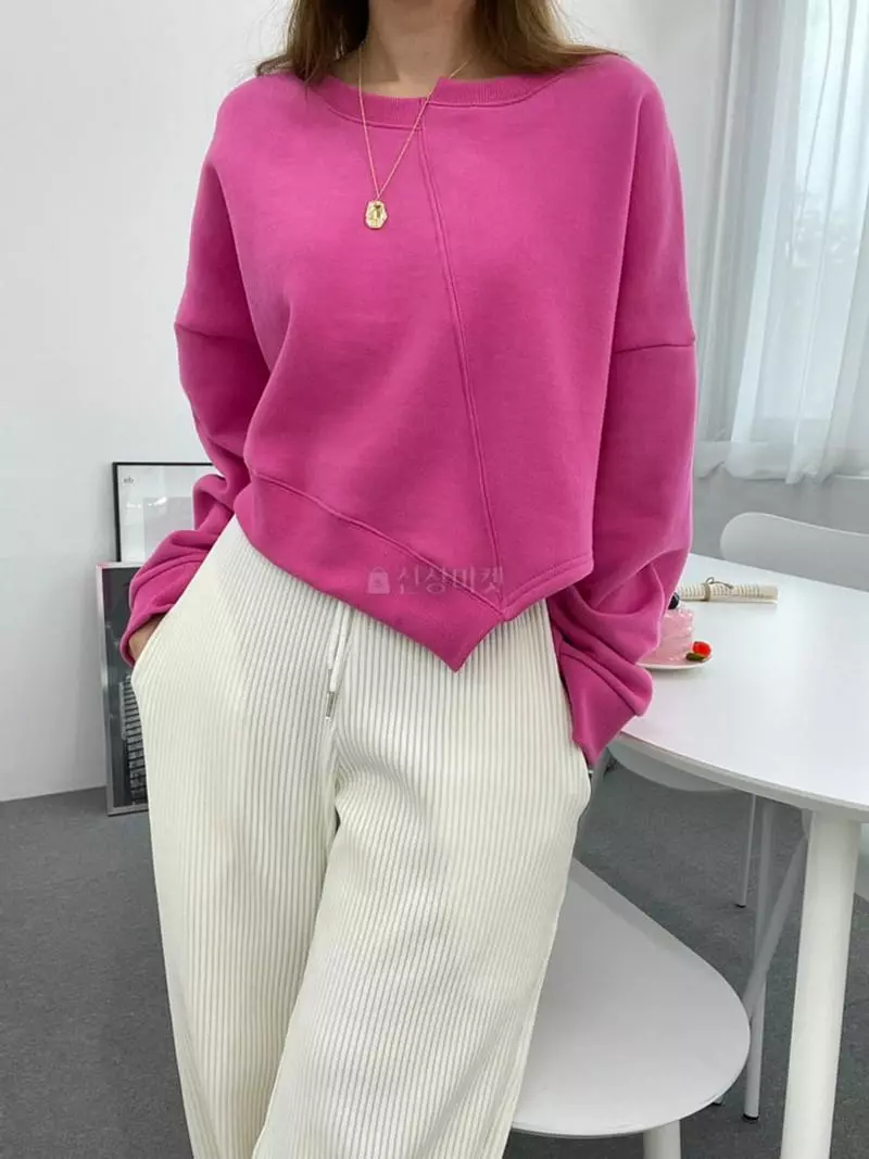 Bbod - Korean Women Fashion - #momslook - Slit Sweatshirt - 4