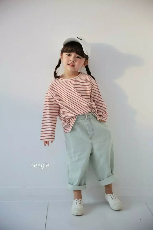 Beagle - Korean Children Fashion - #Kfashion4kids - Joy Stripes Tee - 7
