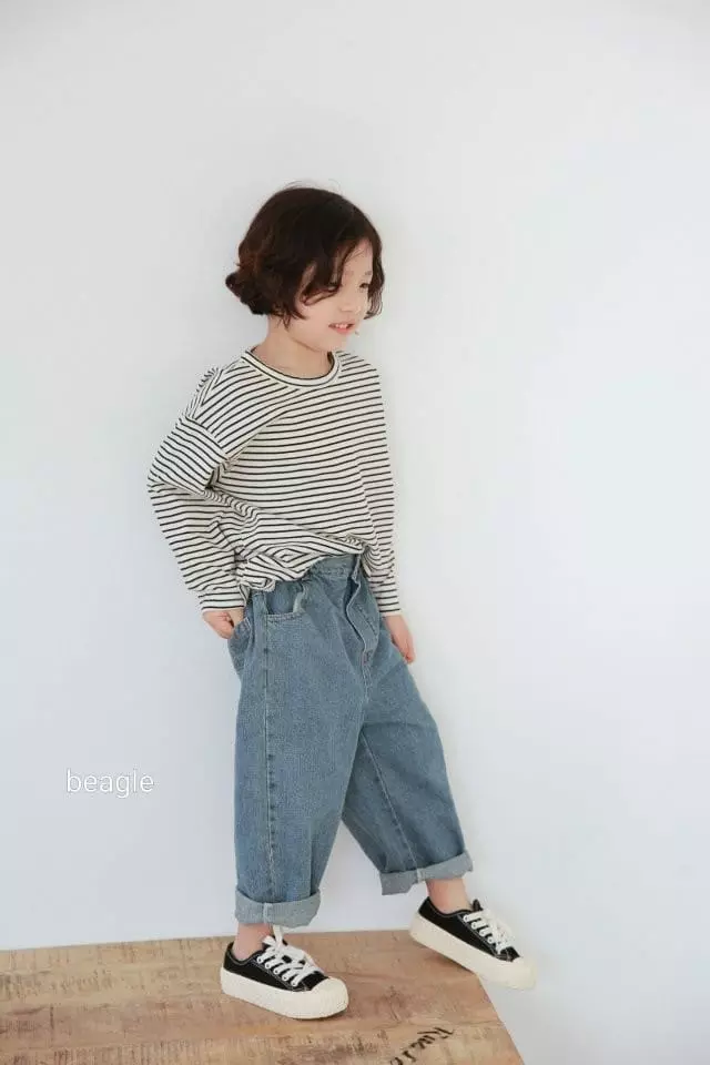 Beagle - Korean Children Fashion - #todddlerfashion - Joy Stripes Tee - 12