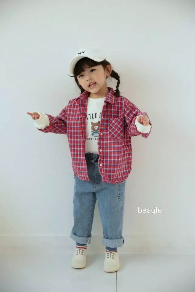 Beagle - Korean Children Fashion - #todddlerfashion - Bobo Check Shirt - 8