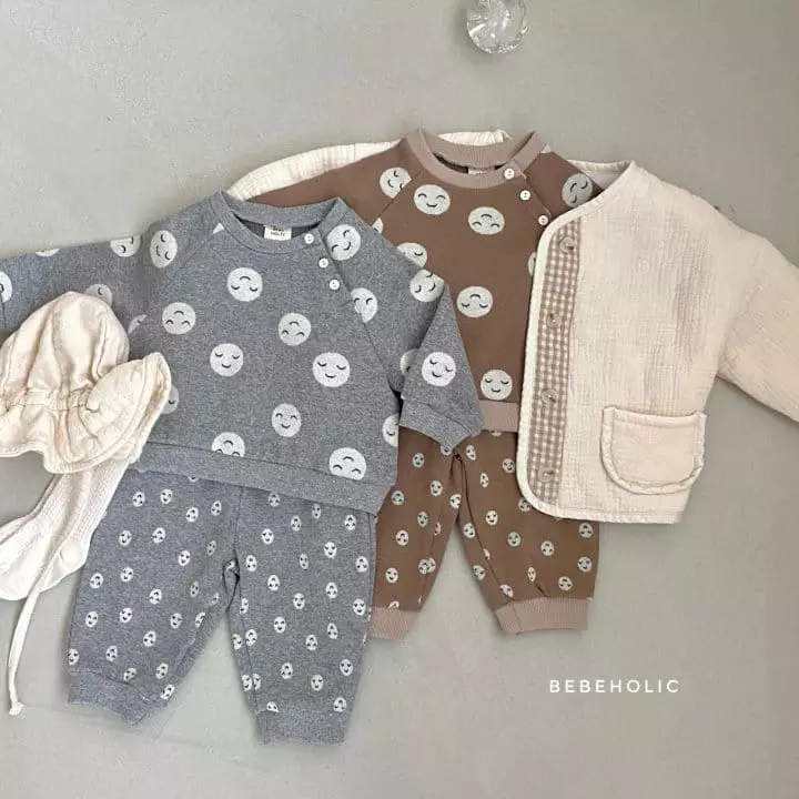 Bebe Holic - Korean Baby Fashion - #babyfashion - Smile Top Bottom Set - 3