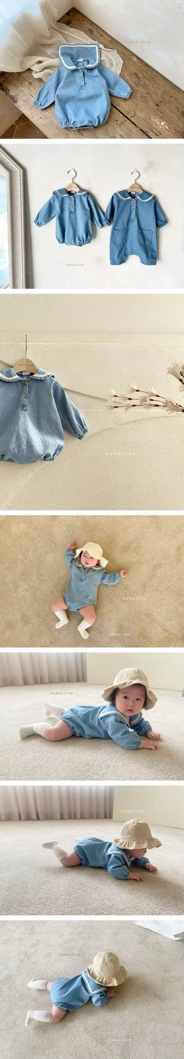 Bebe Nine - Korean Baby Fashion - #babyboutique - Denim Sailor Bodysuit