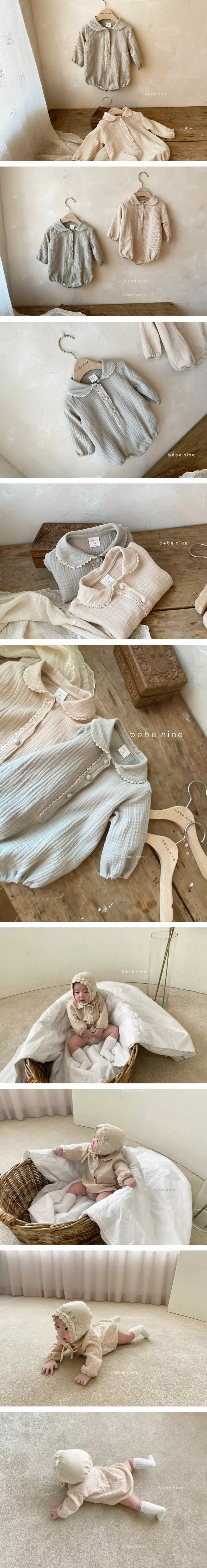 Bebe Nine - Korean Baby Fashion - #babyoutfit - Bean Button Lace Bodysuit