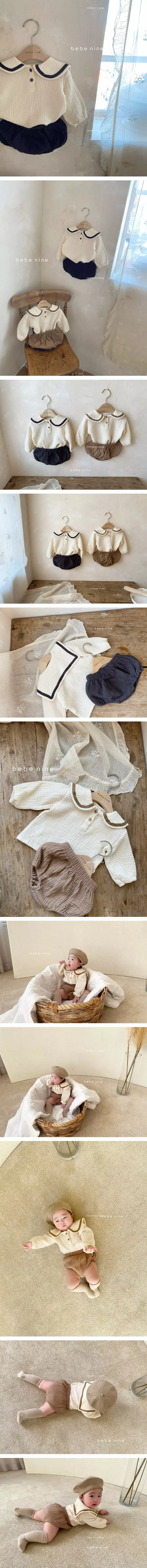 Bebe Nine - Korean Baby Fashion - #babywear - Sailor Top Bottom Set