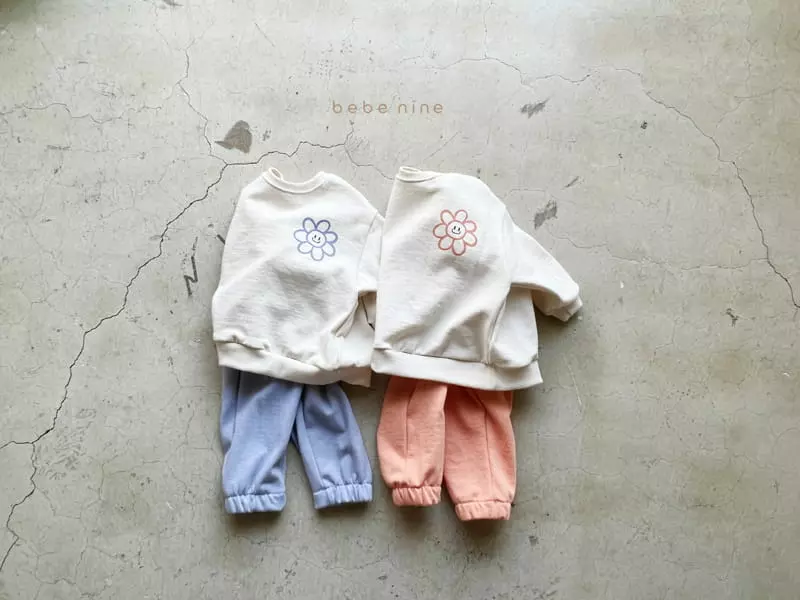 Bebe Nine - Korean Children Fashion - #Kfashion4kids - Smile Flower Top Bottom Set - 7