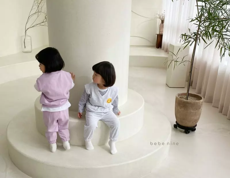 Bebe Nine - Korean Children Fashion - #childrensboutique - Smile Vest Bottom Set - 4