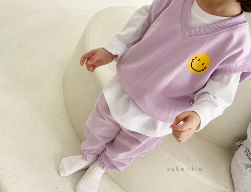 Bebe Nine - Korean Children Fashion - #discoveringself - Smile Vest Bottom Set - 5