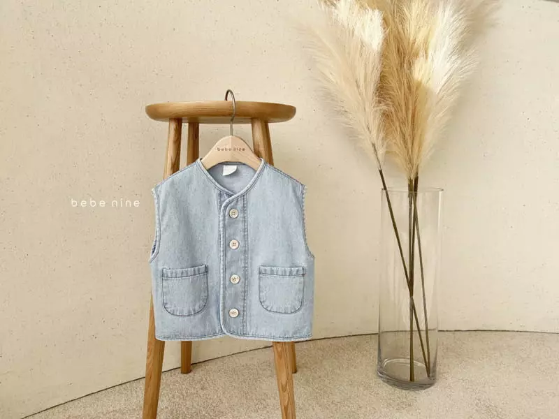 Bebe Nine - Korean Children Fashion - #fashionkids - Denim Kid Vest - 5