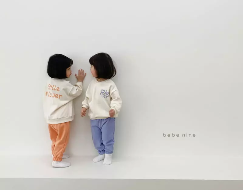 Bebe Nine - Korean Children Fashion - #fashionkids - Smile Flower Top Bottom Set - 3