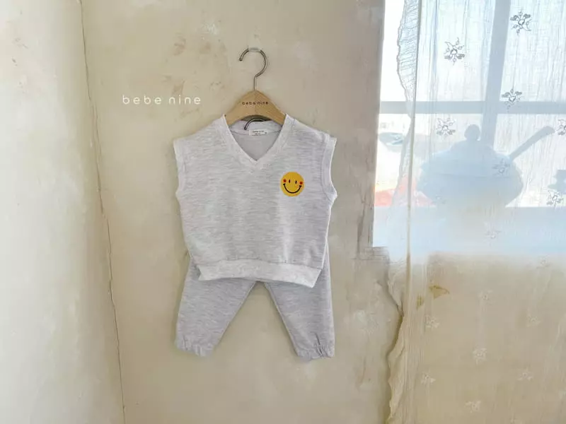 Bebe Nine - Korean Children Fashion - #kidsshorts - Smile Vest Bottom Set - 7