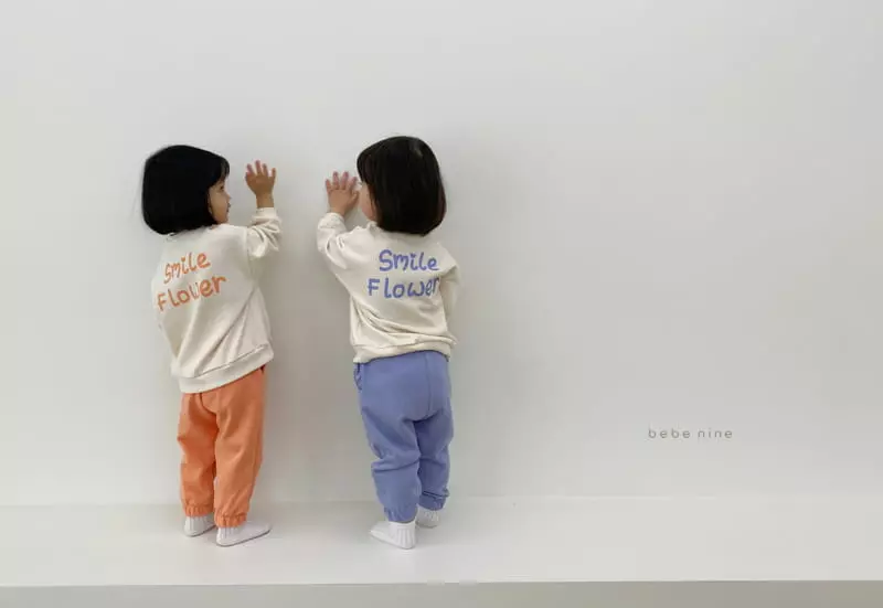 Bebe Nine - Korean Children Fashion - #fashionkids - Smile Flower Top Bottom Set - 4