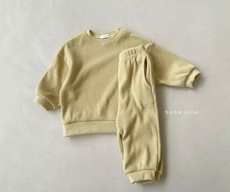 Bebe Nine - Korean Children Fashion - #kidsstore - Kid Waffle Top Bottom Set - 11