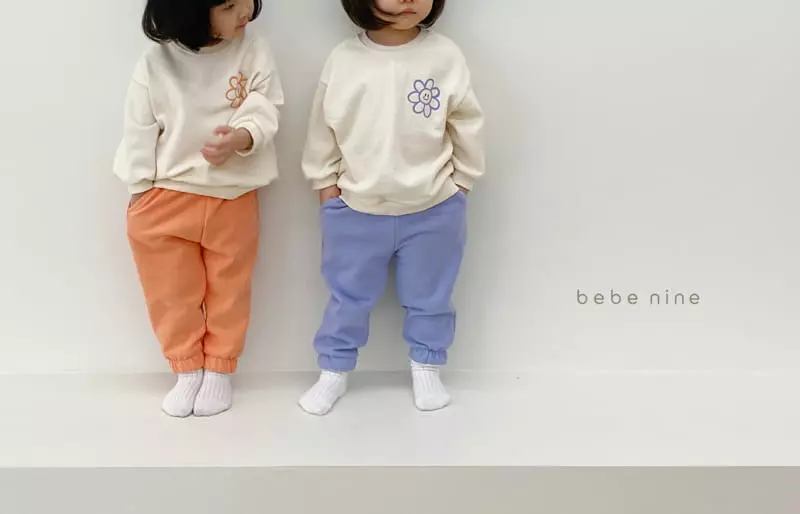 Bebe Nine - Korean Children Fashion - #kidsstore - Smile Flower Top Bottom Set - 5